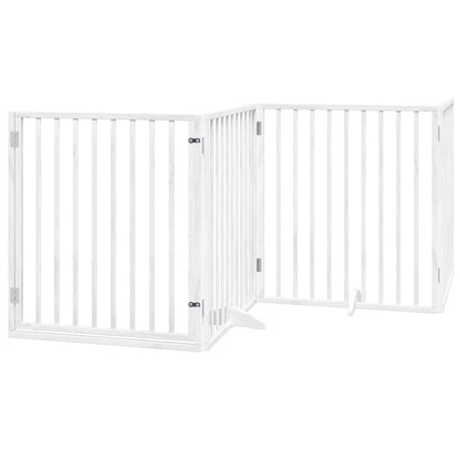 Vidaxl Puerta De Perros Plegable 10 Paneles Madera Álamo Blanca 800 Cm_0
