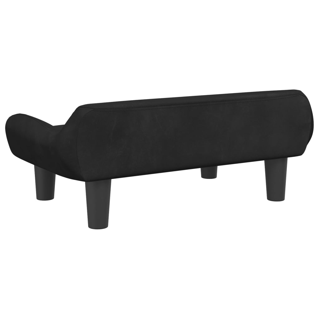 Cama Para Perros De Terciopelo Negra 70x40x24 Cm / Vetonek_3