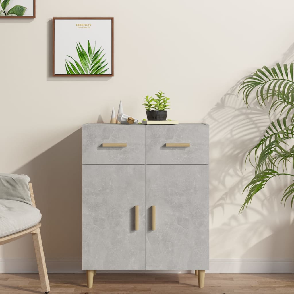Aparador De Madera Contrachapada Gris Hormigón 69,5x34x89 Cm / Vetonek_2