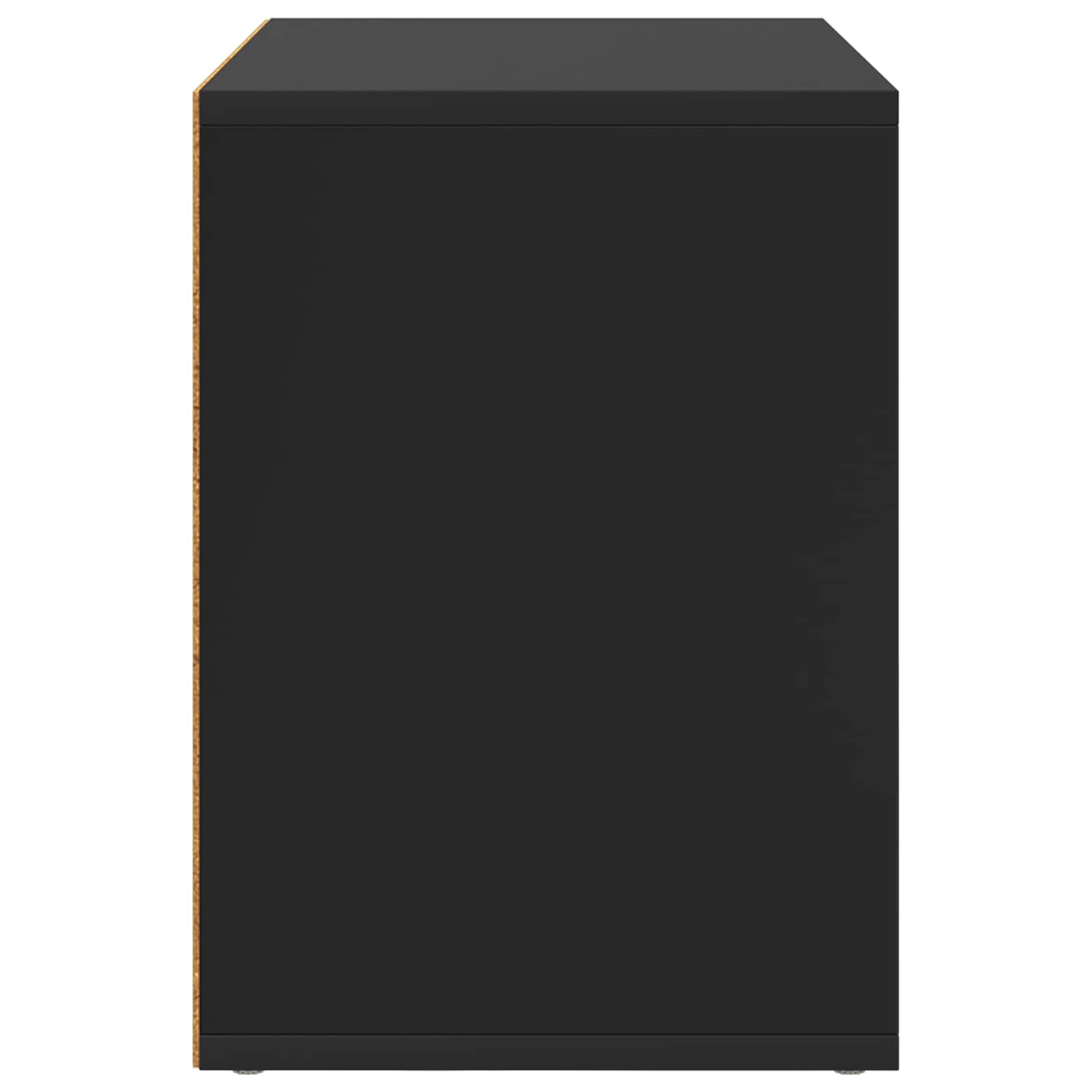 Casa Para Gatos Negro 51 X 30 X 42,5 Cm Madera De Ingeniería_5