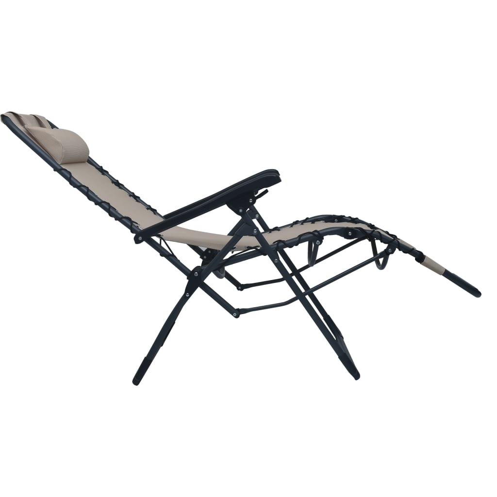 Tumbona Plegable De Textilene Gris Taupe_3
