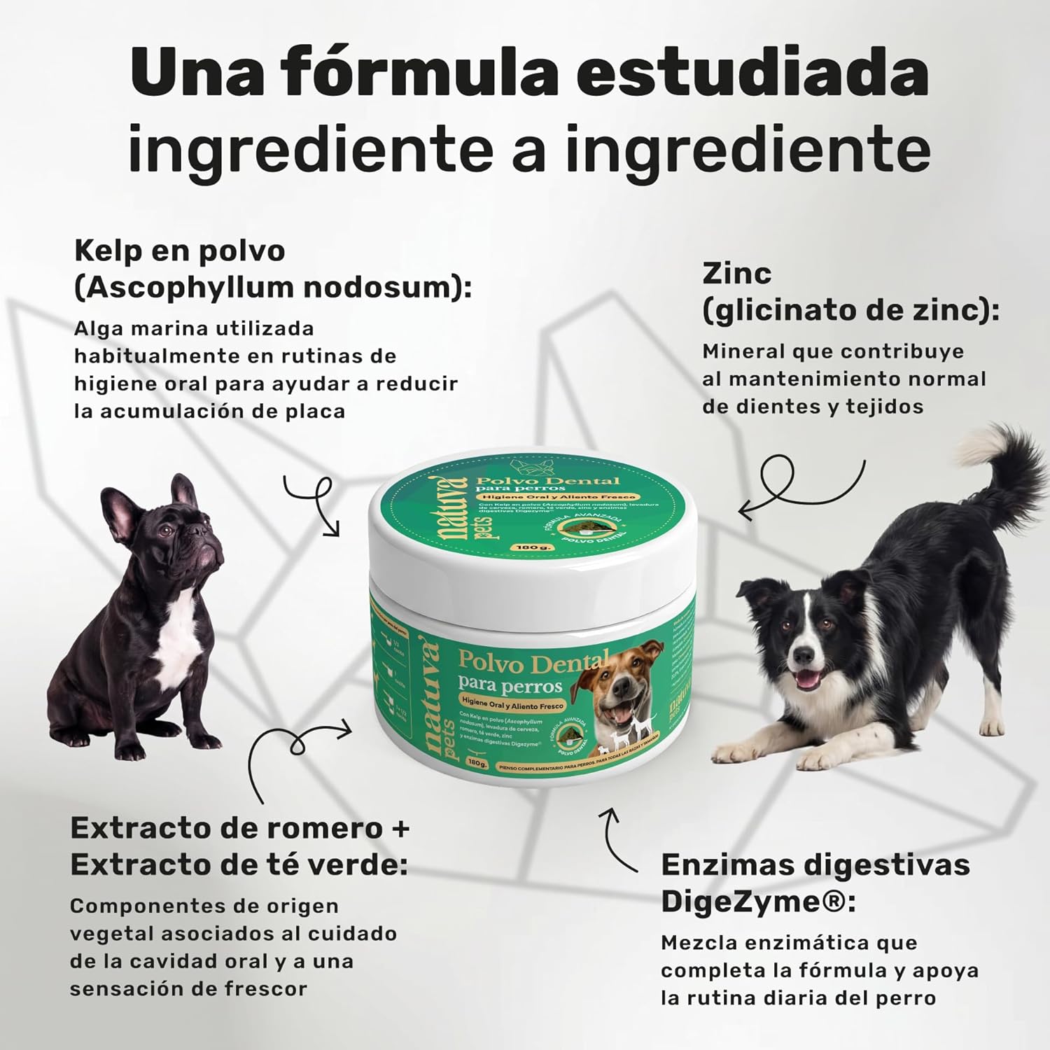 Polvo Dental Para Perros. Higiene Bucal. Suplemento Para Mascotas. 180 Gramos. Natuva Pets_2