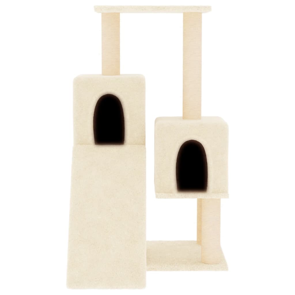 Rascador Para Gatos Con Postes De Sisal Color Crema 82 Cm_2
