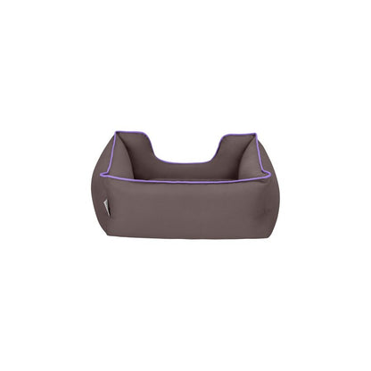 Cama Rectangular Confortable Impermeable Para Perro Wuapu Begur 60x50 Cm Marrón Con Detalle Lavanda_2