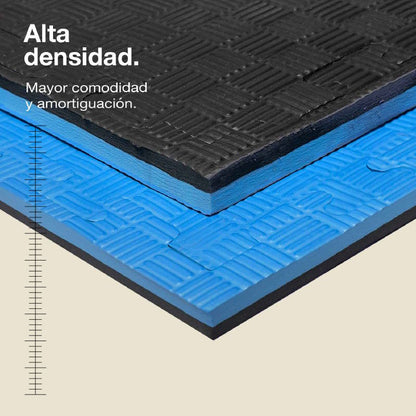 Jowy Tatami Puzzle 2,5cm 100x100cm – Superficie 5 Líneas Negro/azul_1