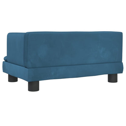 Cama Para Perros De Terciopelo Azul 60x40x30 Cm / Vetonek_2
