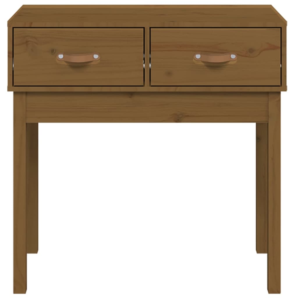 Mesa Consola De Madera Maciza De Pino Marrón Miel 76,5x40x75 Cm_1
