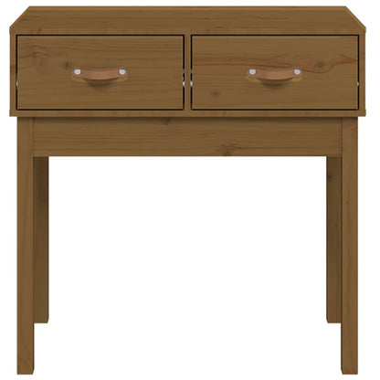 Mesa Consola De Madera Maciza De Pino Marrón Miel 76,5x40x75 Cm_1