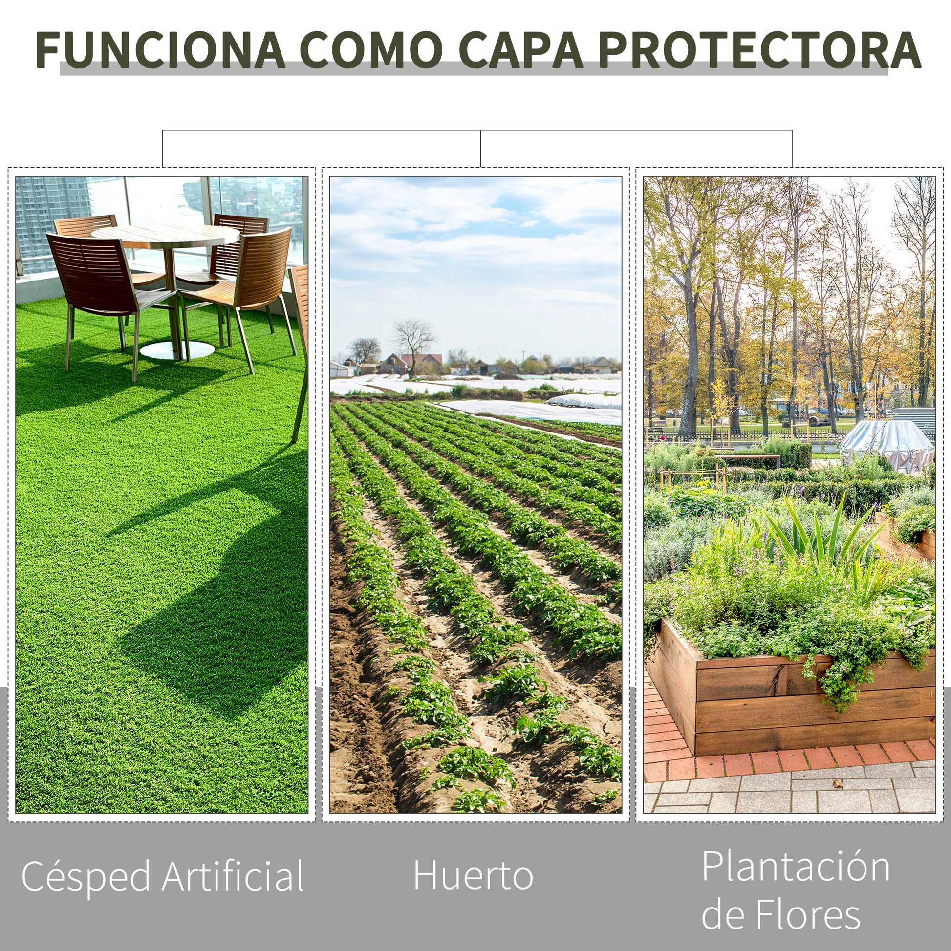 Outsunny Rollo De Malla Geotextil 1x50 M Malla De Jardín Contra Malas Hierbas_5