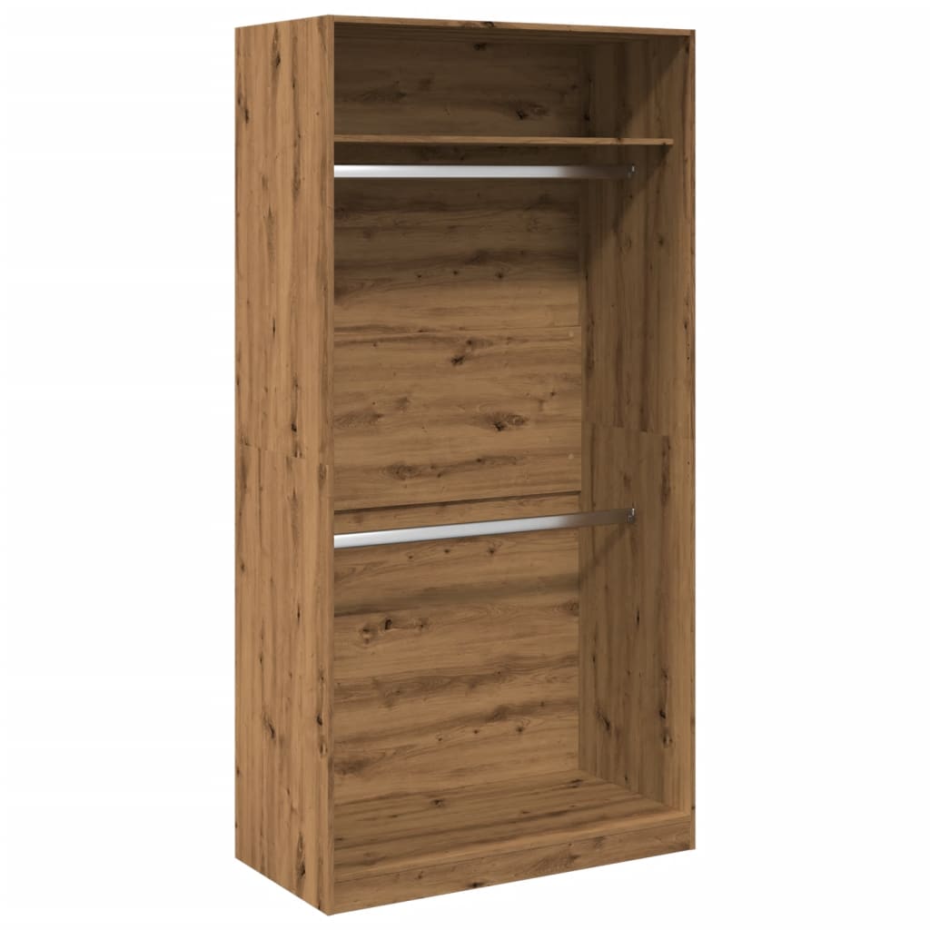 Armario De Madera De Ingeniería Roble Artesanal 100x50x200 Cm_0