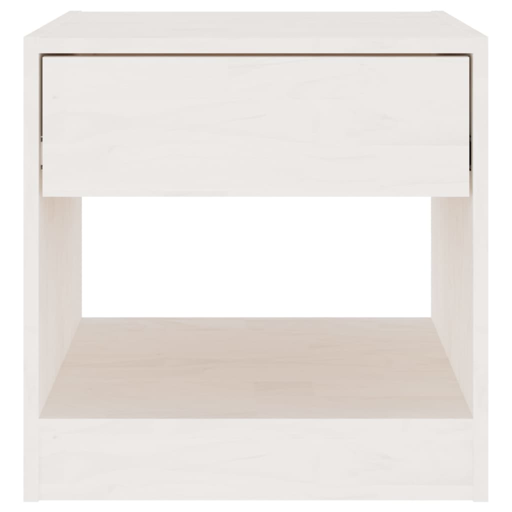 Mesitas De Noche 2 Uds Madera Maciza De Pino Blanca 40x31x40 Cm_4