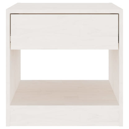 Mesitas De Noche 2 Uds Madera Maciza De Pino Blanca 40x31x40 Cm_4