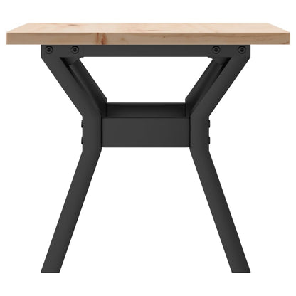 Mesa De Centro Marco Y Madera Maciza Pino Y Acero 40x40x35 Cm_3