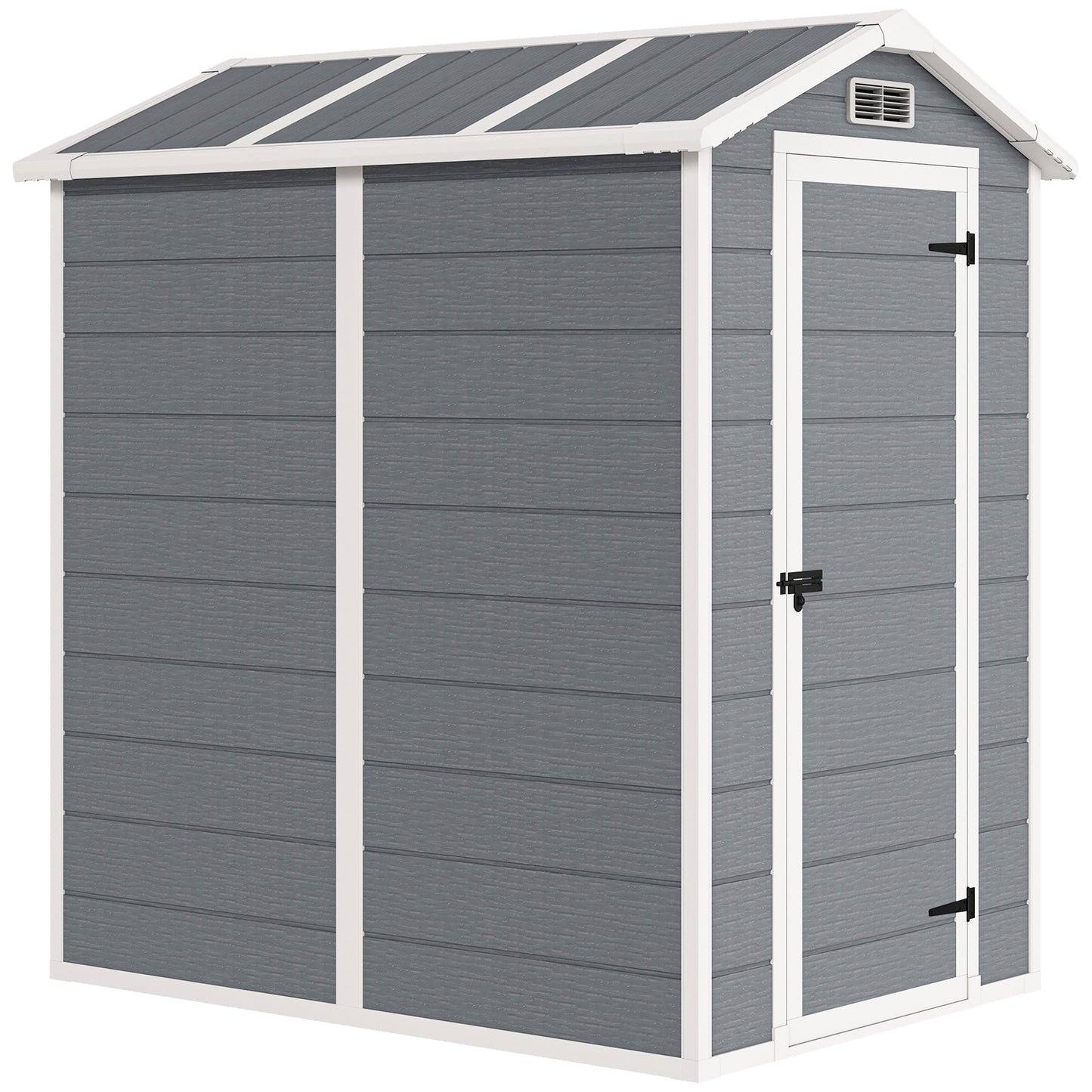 Outsunny Cobertizo De Jardín Exterior 2,1 M² 131x186x198 Cm Con Suelo Gris_0