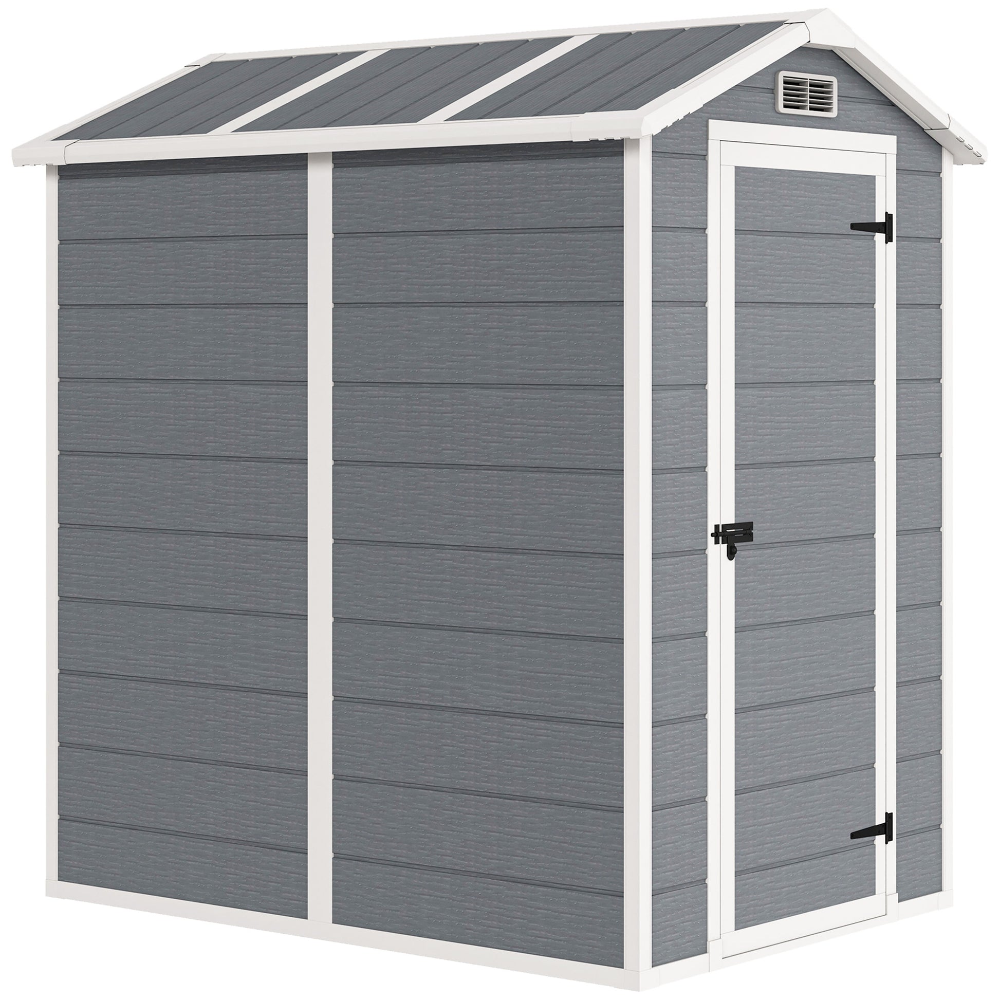 Outsunny Cobertizo De Jardín Exterior 2,1 M² 131x186x198 Cm Con Suelo Gris_0