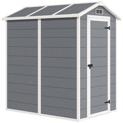 Outsunny Cobertizo De Jardín Exterior 2,1 M² 131x186x198 Cm Con Suelo Gris_0