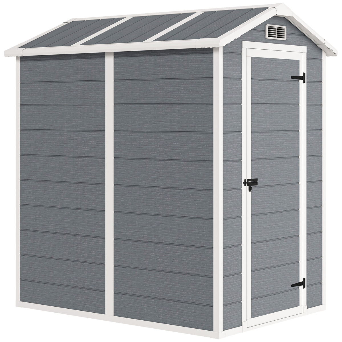 Outsunny Cobertizo De Jardín Exterior 2,1 M² 131x186x198 Cm Con Suelo Gris_0