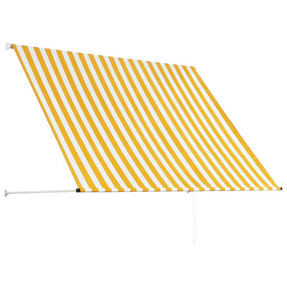 Toldo Retráctil 200x150 Cm Amarillo Y Blanco_3