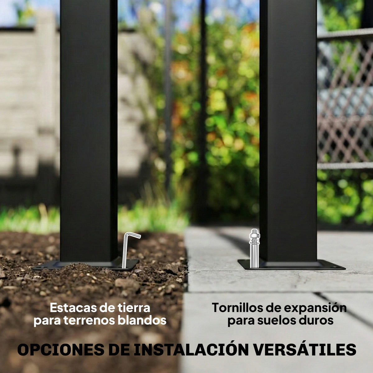 Pérgola De Jardín Outsunny Metal, Poliéster Gris Oscuro 588x297x230 Cm_5