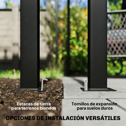 Outsunny Pérgola De Jardín 6x3 M Con Techo Retráctil Upf30+ Gris Oscuro_5