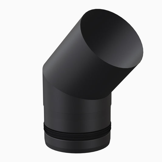 Codo 45º De Acero Inoxidable Para Estufa - Ø 80 Mm - Negro_0