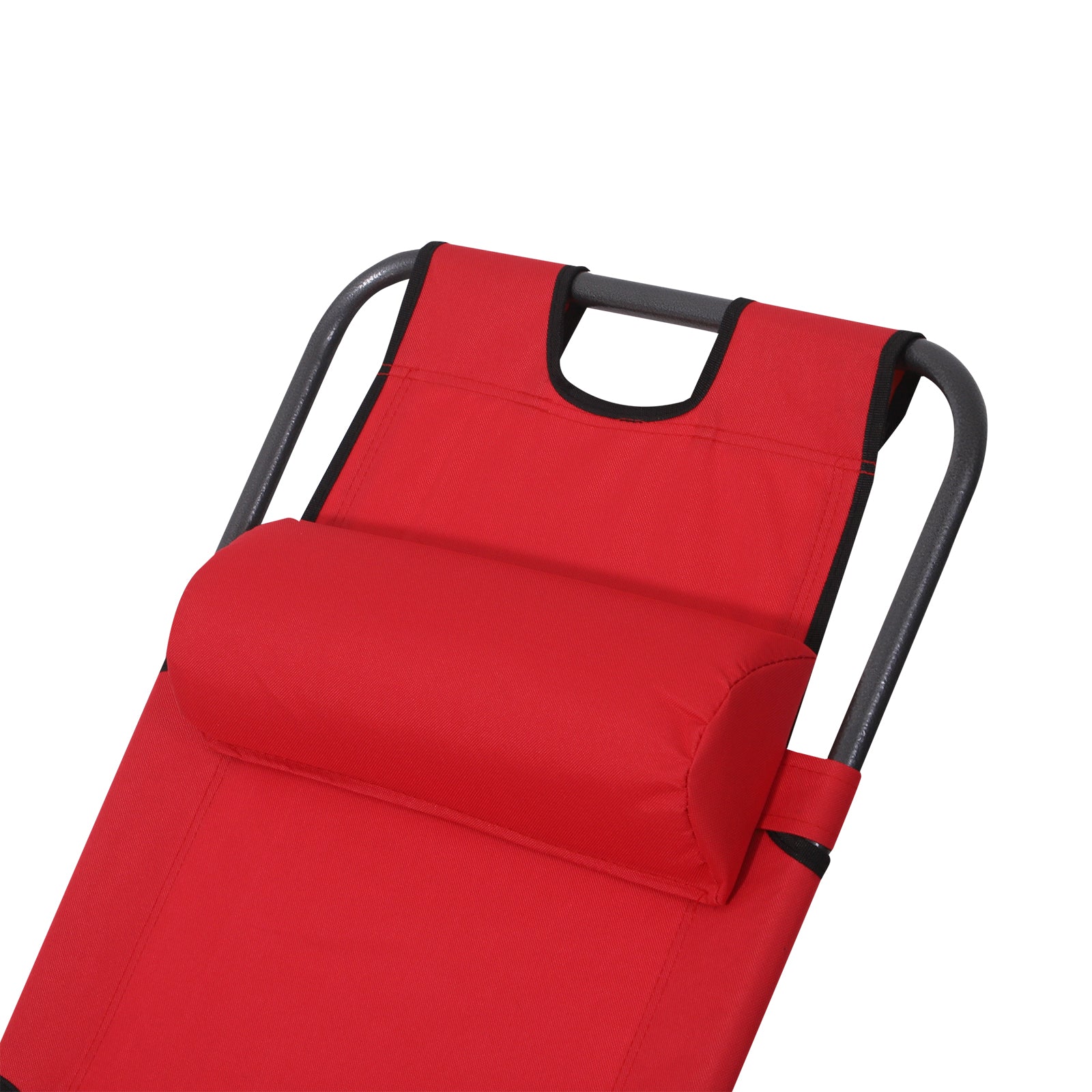 Outsunny Tumbona Reclinable Y Plegable Con Respaldo Ajustable 135x60x89 Cm Rojo_3