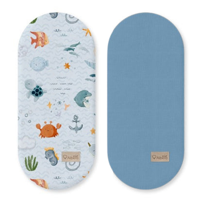 Pack 2 Bajeras Capazo Algodón Satinado Y Muselina Sea World_1