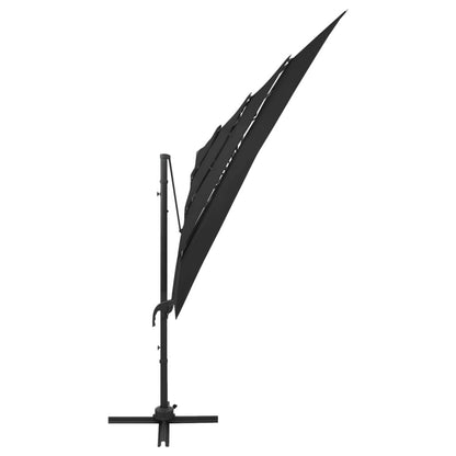 Vidaxl Sombrilla De Jardín 4 Niveles Palo De Aluminio Negro 250x250 Cm_3