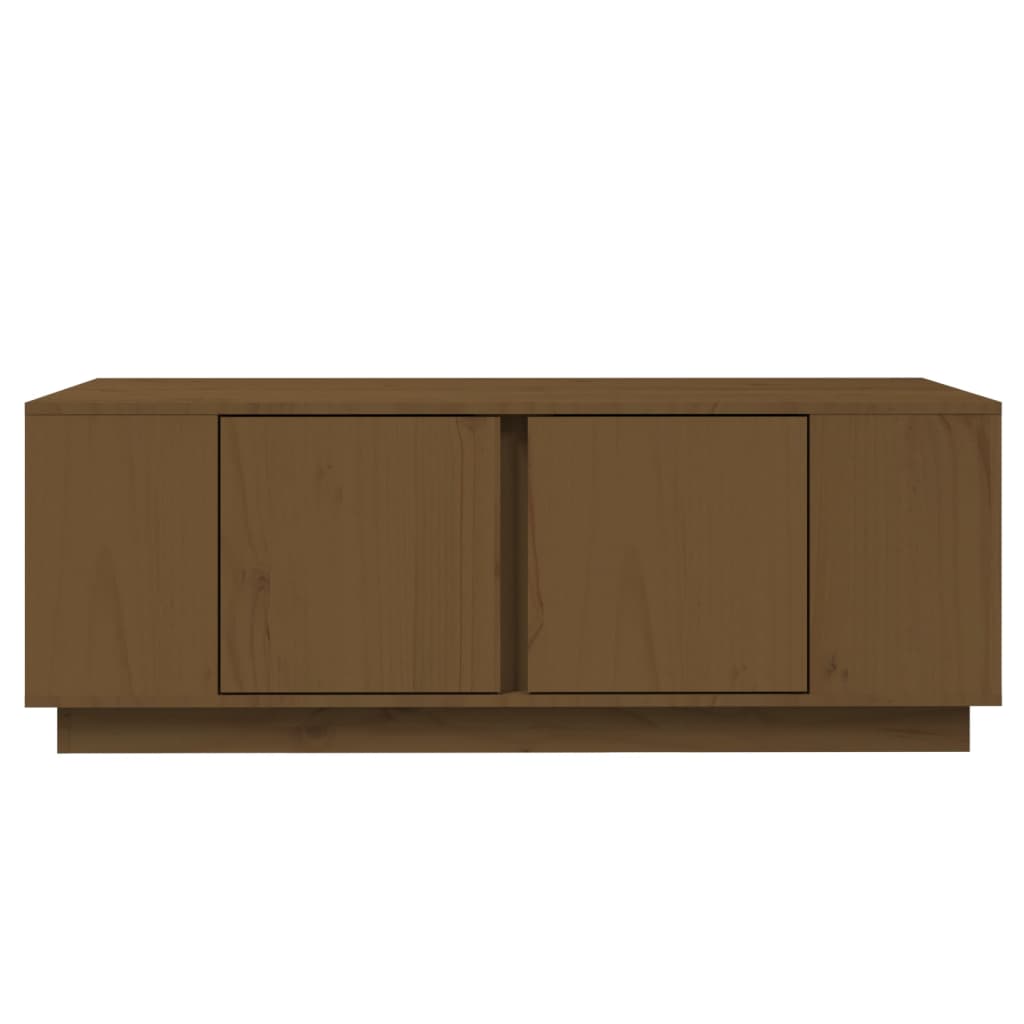 Mesa De Centro Madera Maciza De Pino Marrón Miel 110x50x40 Cm_3