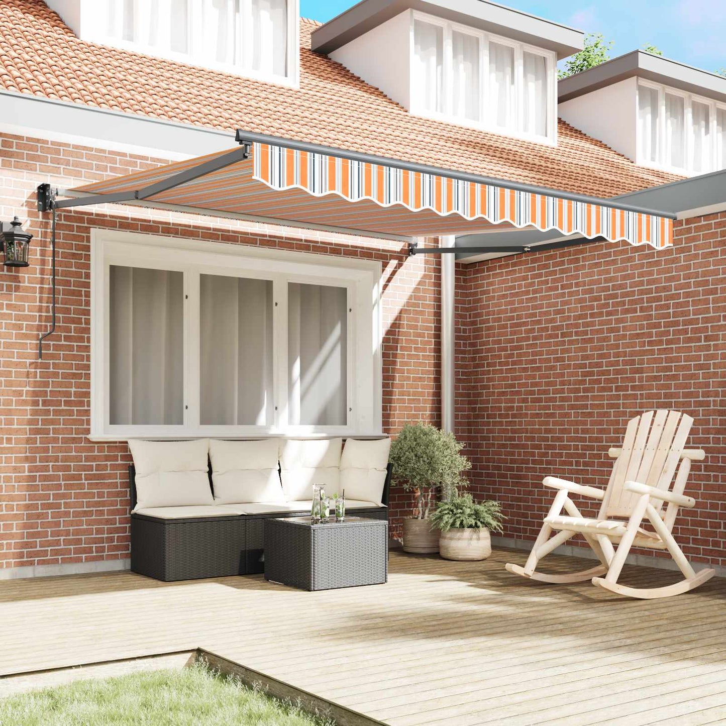 Toldo Retráctil Multicolor 300 X 250 Cm Poliéster Y Metal_2