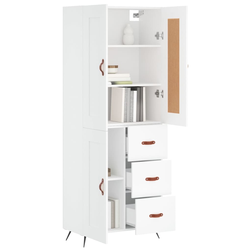 Aparador Alto Madera Contrachapada Blanco 69,5x34x180 Cm_2