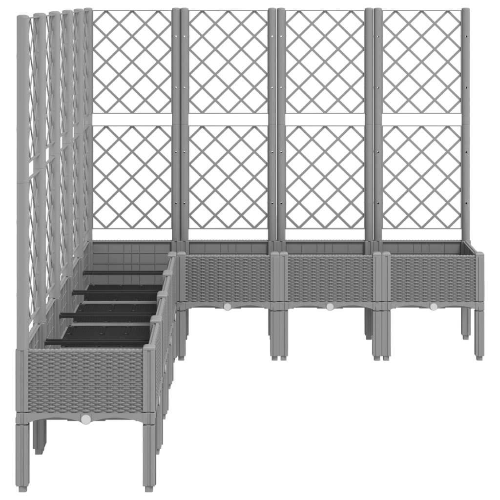 Jardinera Con Enrejado Pp Gris Claro 200x160x142 Cm_3