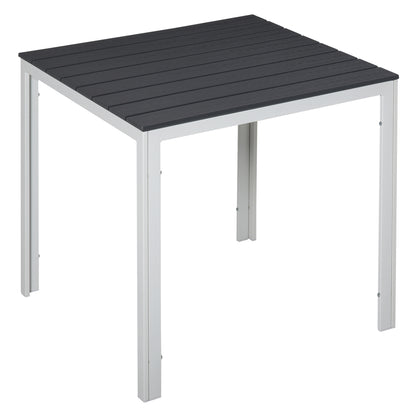Outsunny Mesa De Jardín Cuadrada Marco Metal Para Exteriores Carga Máx. 50 Kg_0