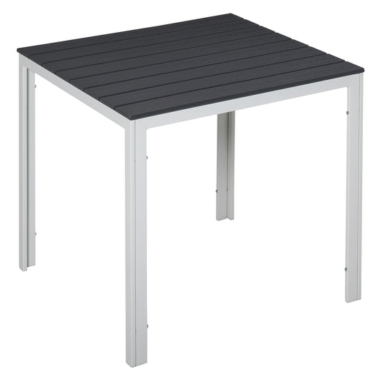 Outsunny Mesa De Jardín Cuadrada Marco Metal Para Exteriores Carga Máx. 50 Kg_0