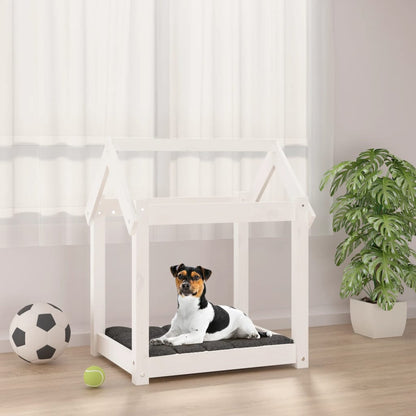 Vidaxl Cama Para Perros Madera Maciza De Pino Blanco 61x50x70 Cm_1