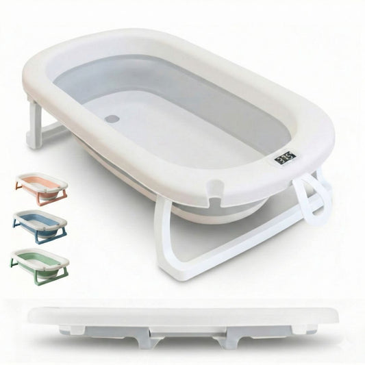 Bathby Bañera Plegable Gris Para Bebés, Cojín Reductor, Termómetro, Patas Antideslizantes (gris Pastel)_0