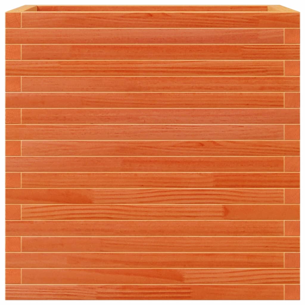 Jardinera Madera Maciza De Pino Marrón Cera 70x40x68,5 Cm_4