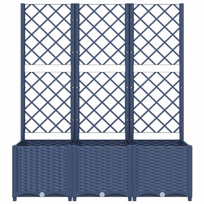 Jardinera Con Enrejado Pp Azul Gris 120x40x136 Cm_2