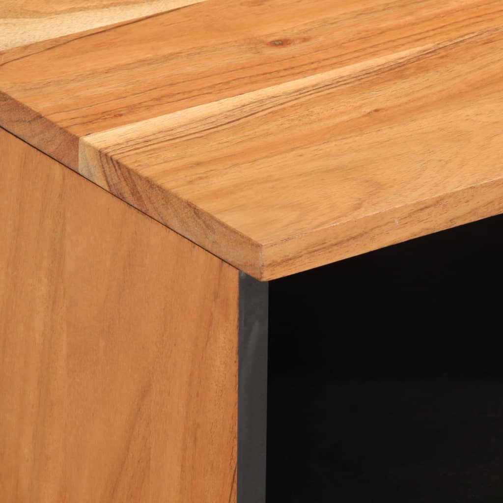 Mesita De Noche De Madera Maciza De Acacia 40x34x46 Cm_4
