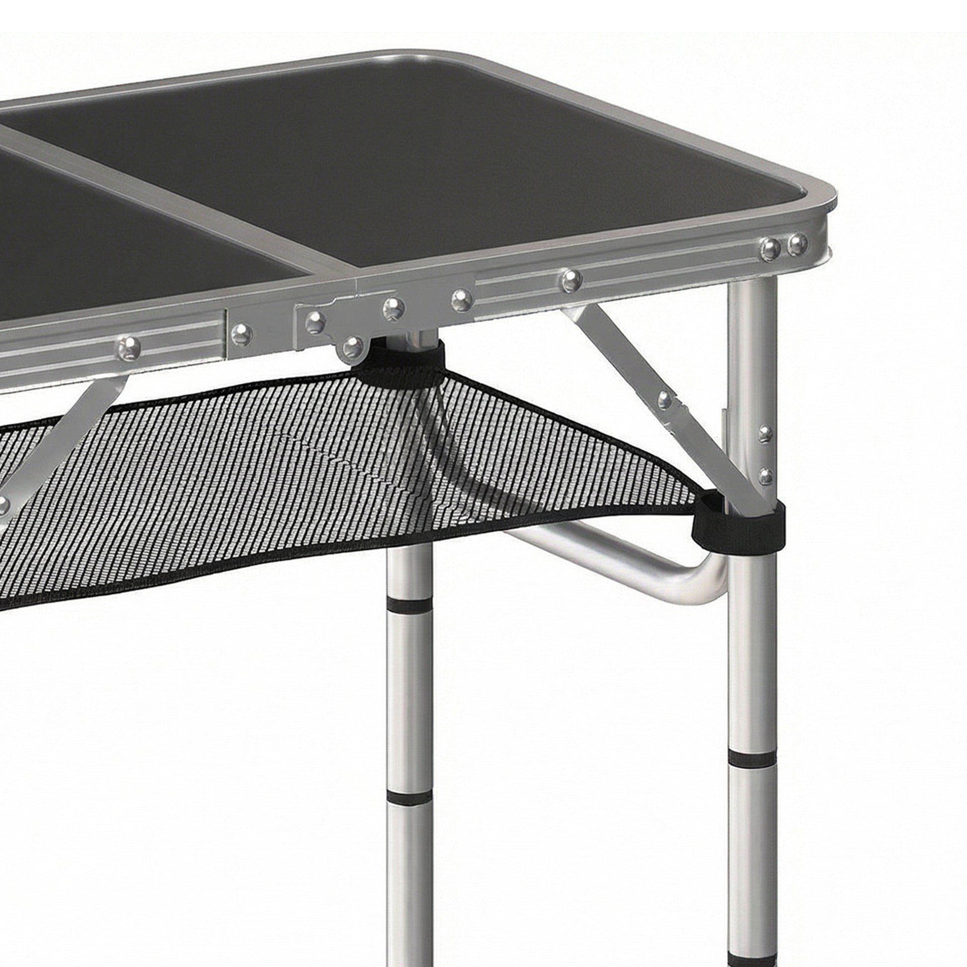Outsunny Mesa Plegable Camping 60x40x60 Cm Altura Ajustable En 4 Niveles Negro_4