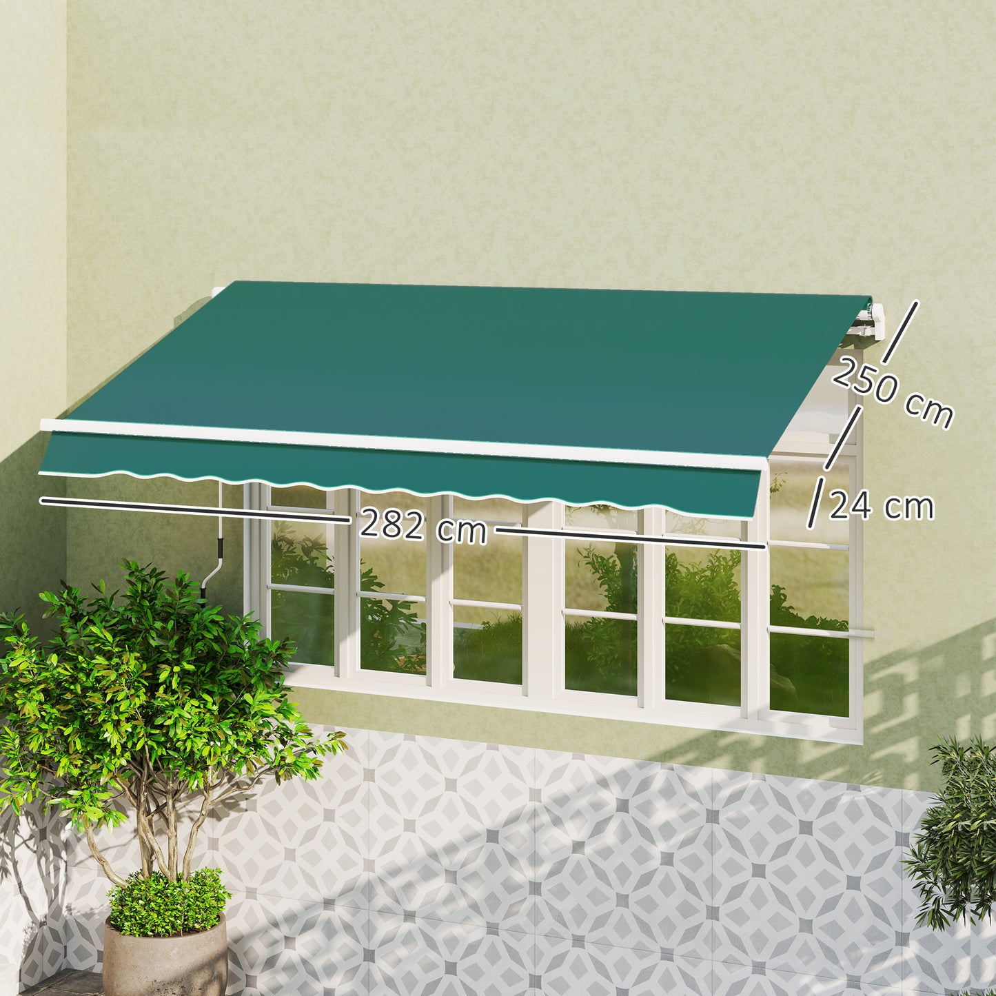 Outsunny Techo De Repuesto Para Toldo 282x250 Cm Con Protección Uv 50+ Verde_2