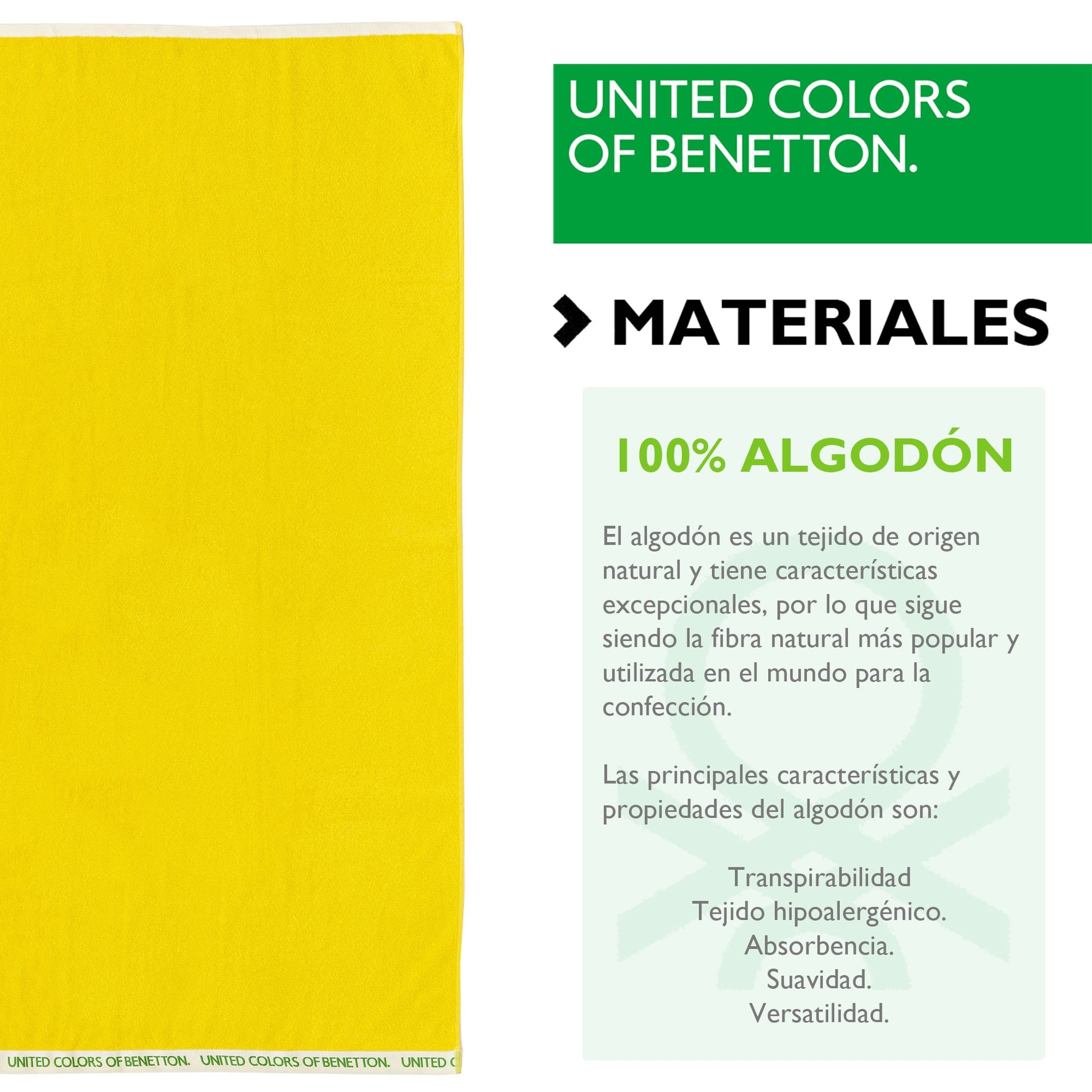 Set Toalla De Playa Amarilla 90x160cm 100% Algodón + Botella De Agua 500ml Borosilicato Tapa Grifo Color Amarillo_2