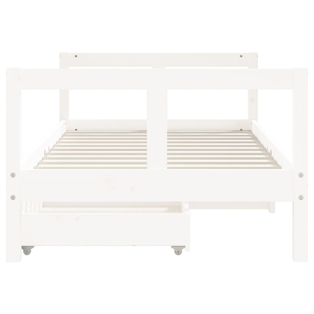 Vidaxl Estructura Cama Infantil Y Cajones Madera Pino Blanco 80x160 Cm_4