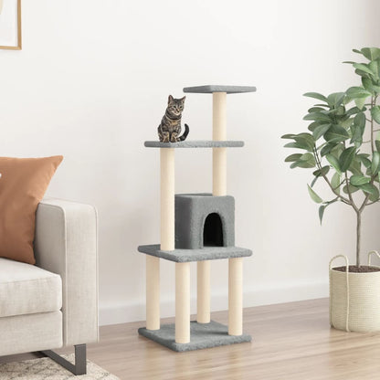 Vidaxl Rascador Para Gatos Con Postes De Sisal Gris Claro 105 Cm_1