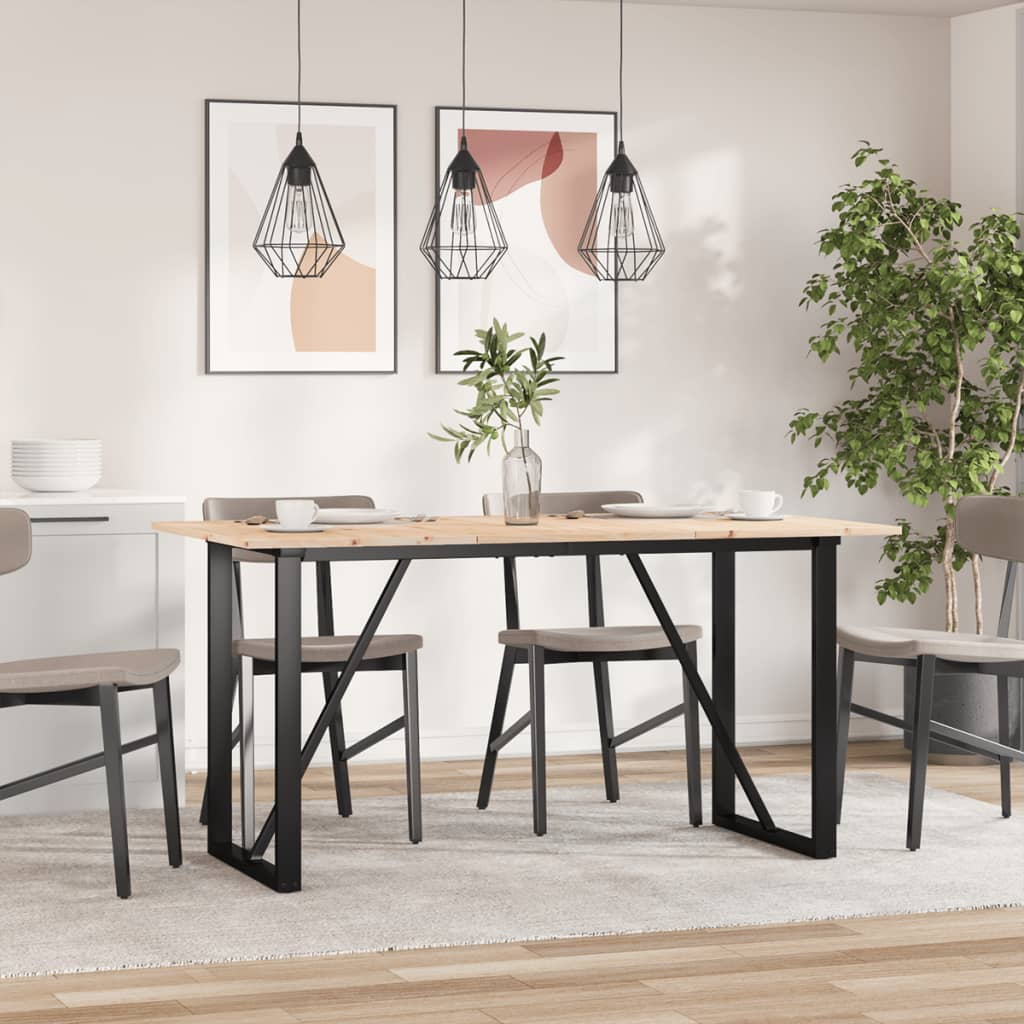 Mesa De Comedor Marco O Madera Maciza Pino Y Acero 140x80x75cm_1