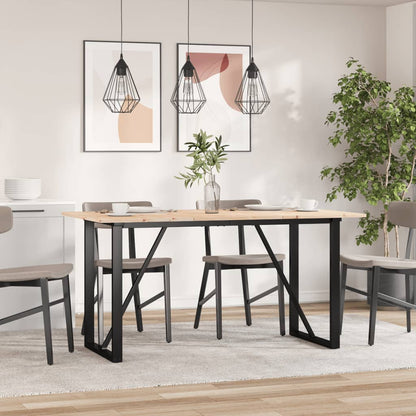Mesa De Comedor Marco O Madera Maciza Pino Y Acero 140x80x75cm_1