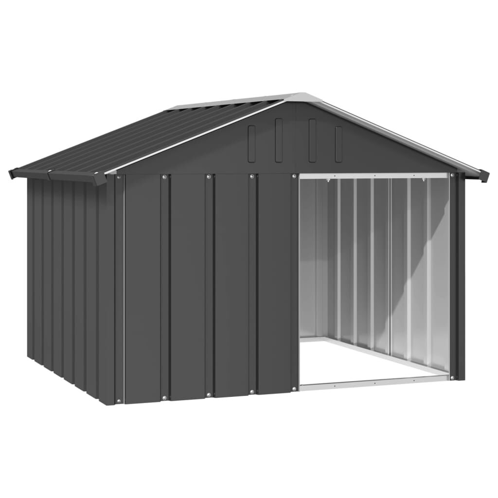 Vidaxl Casa De Perro Acero Galvanizado Antracita 116,5x103x81,5 Cm_0