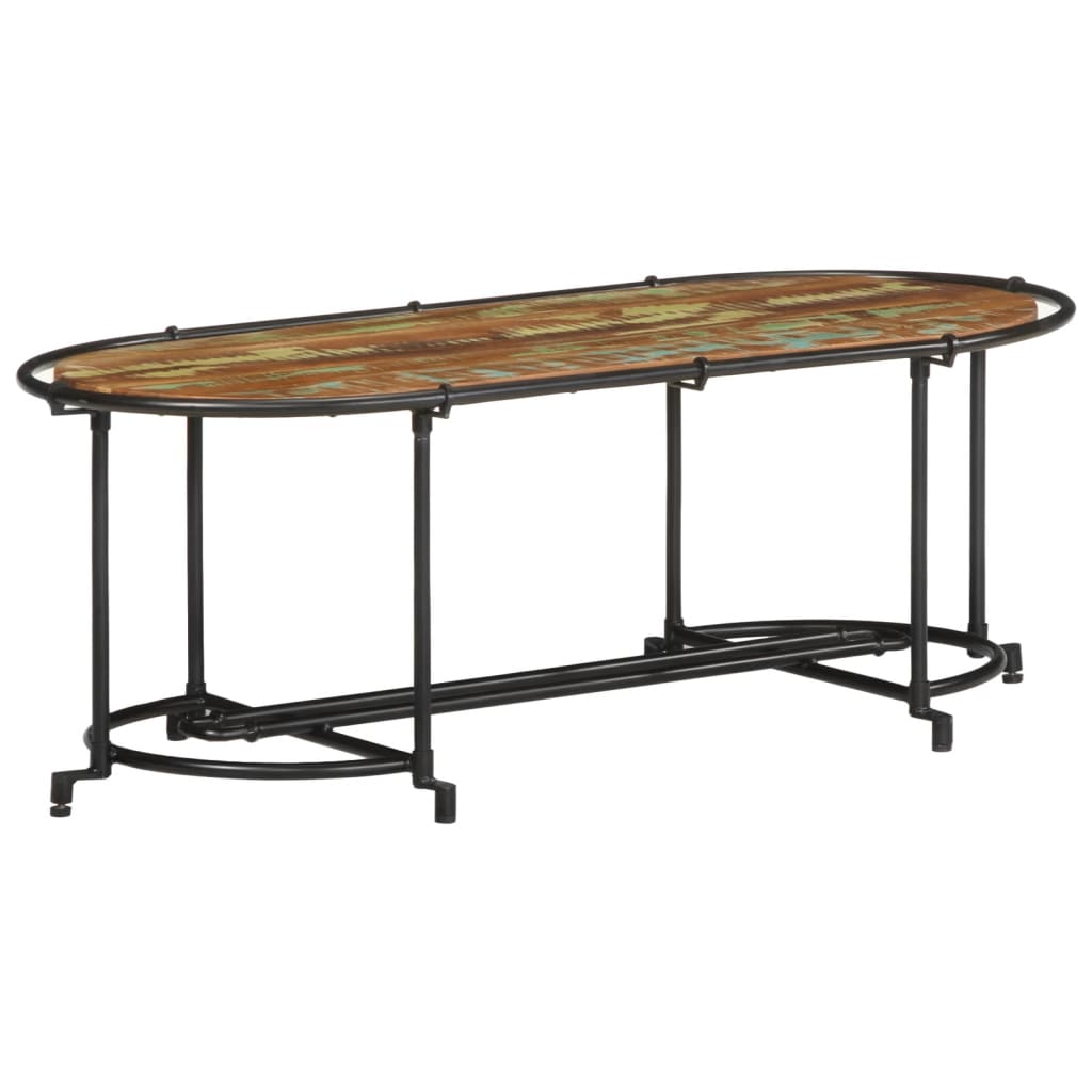 Mesa De Centro Madera Maciza Reciclada 110x55x40 Cm_1