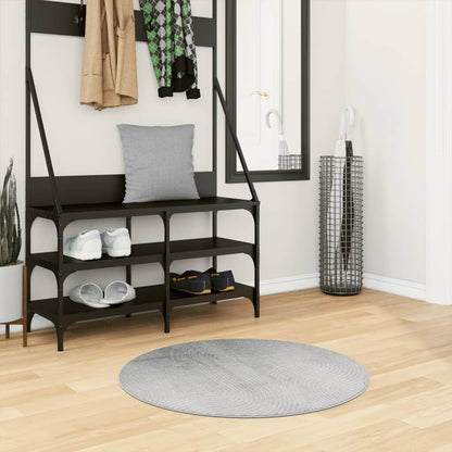 Vidaxl Alfombra De Pelo Corto Look Escandinavo Iza Gris Ø 80 Cm_1