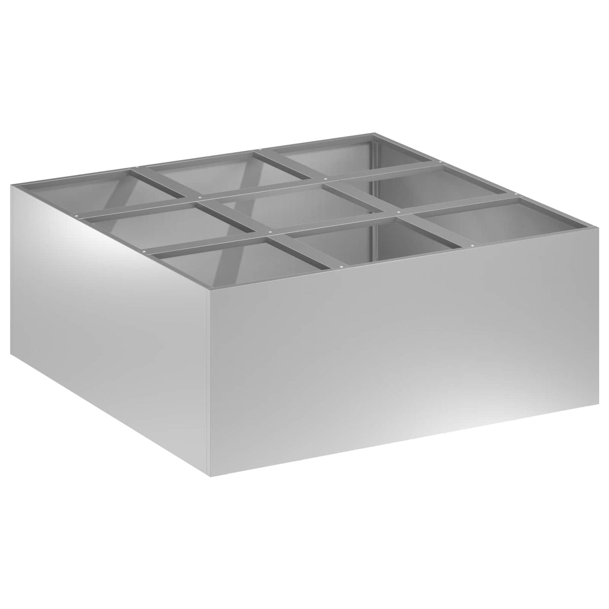 Macetero De Jardín Plateado 100 X 100 X 50 Cm Acero Galvanizado_0